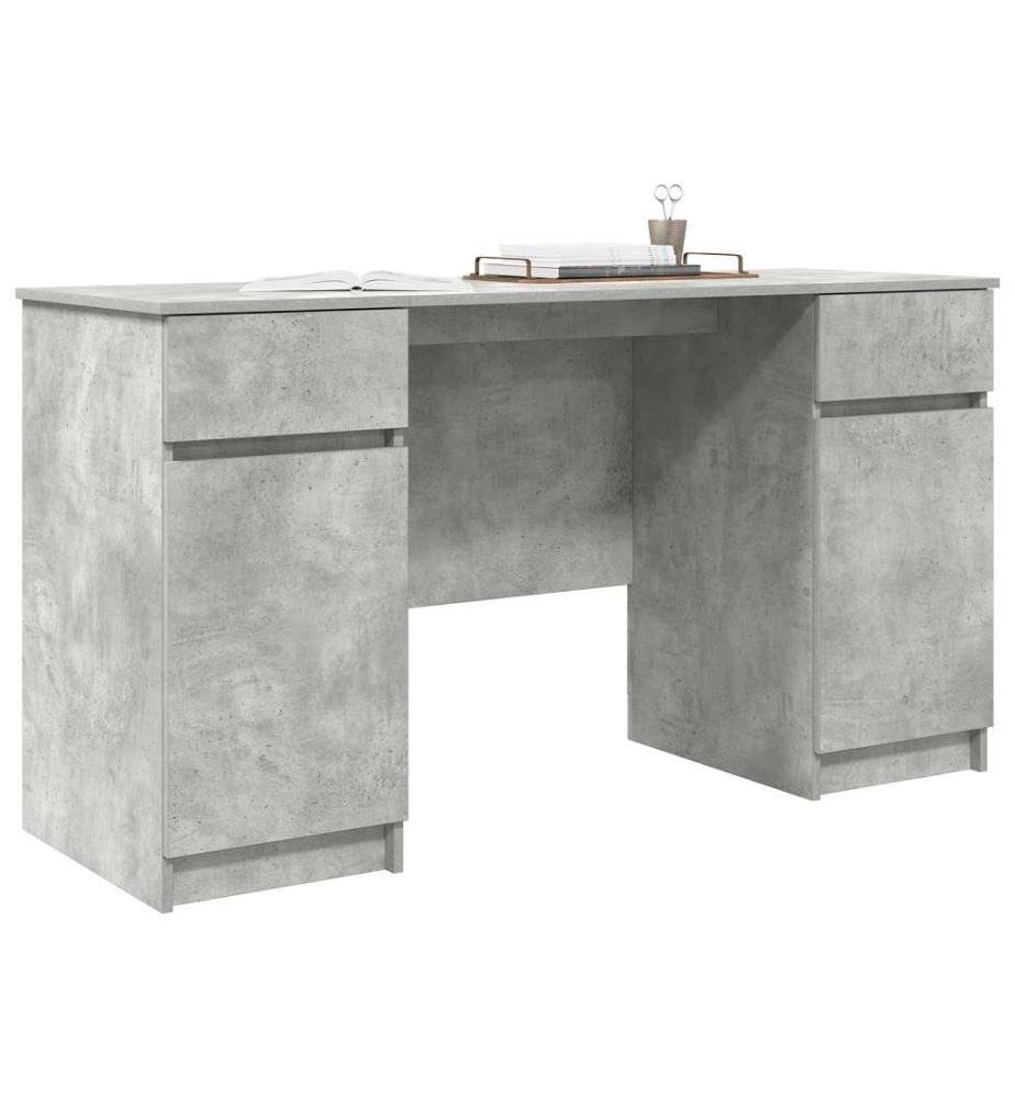 Schreibtisch Beton Grau 140x49x76 cm Holzwerkstoff
