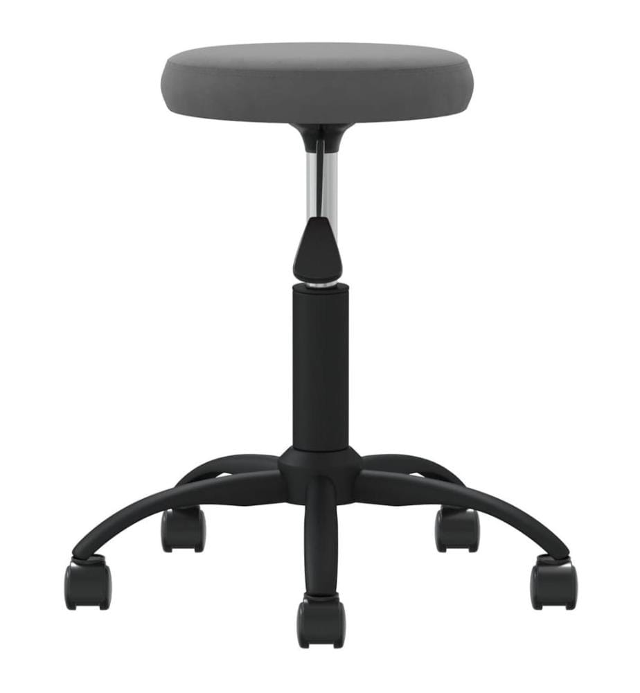 Chaise pivotante de bureau Gris foncé Velours
