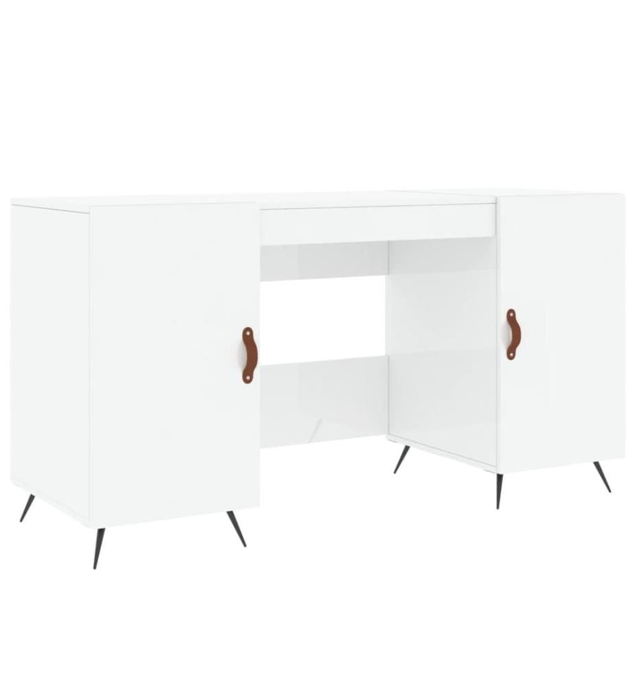 Schreibtisch Hochglanz-Weiss 140x50x75 cm Holzwerkstoff