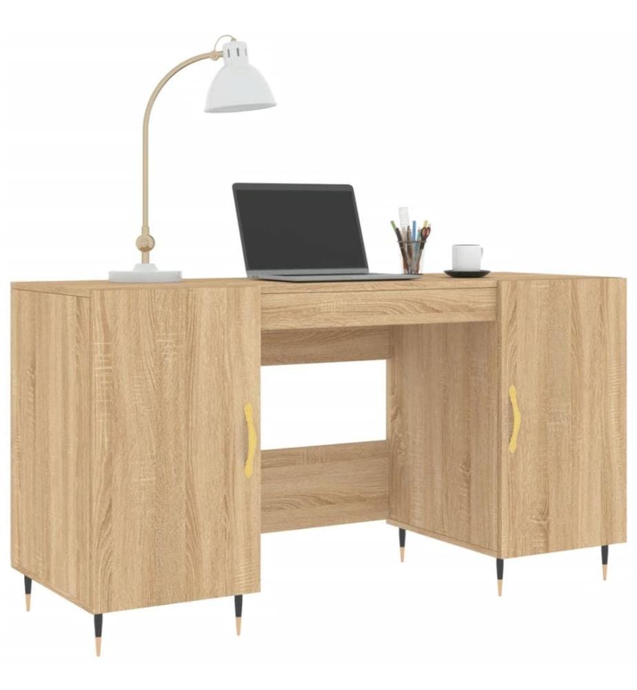 Bureau chêne sonoma 140x50x75 cm bois d'ingénierie