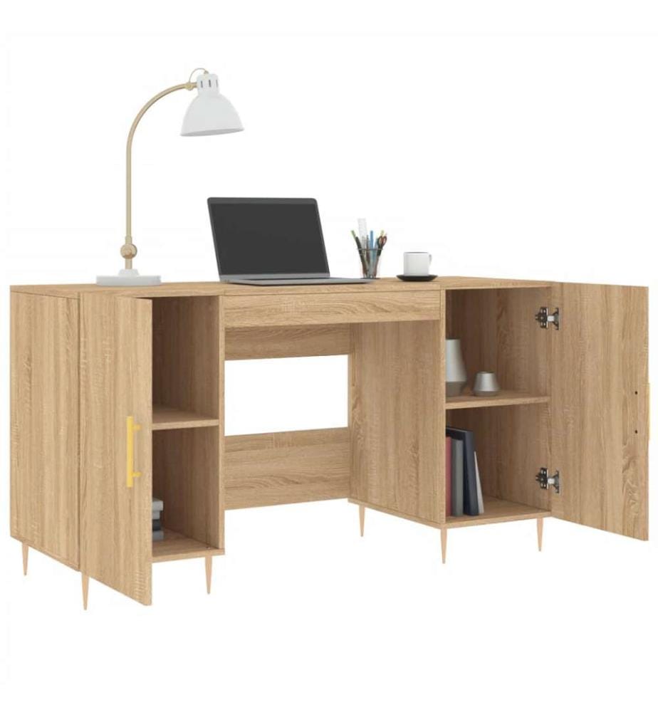 Bureau chêne sonoma 140x50x75 cm bois d'ingénierie