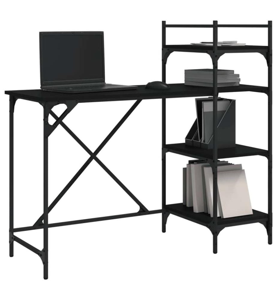 Computertisch mit Regal Schwarz 120x47x109 cm