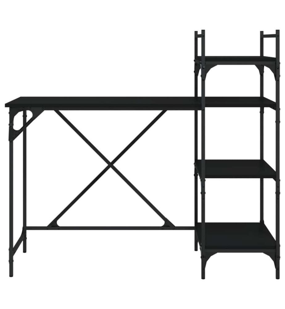Computertisch mit Regal Schwarz 120x47x109 cm