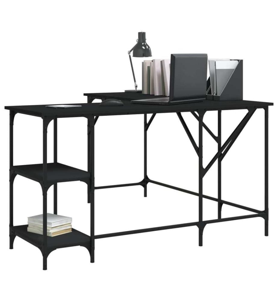 Schreibtisch Schwarz 139x139x75 cm Holzwerkstoff