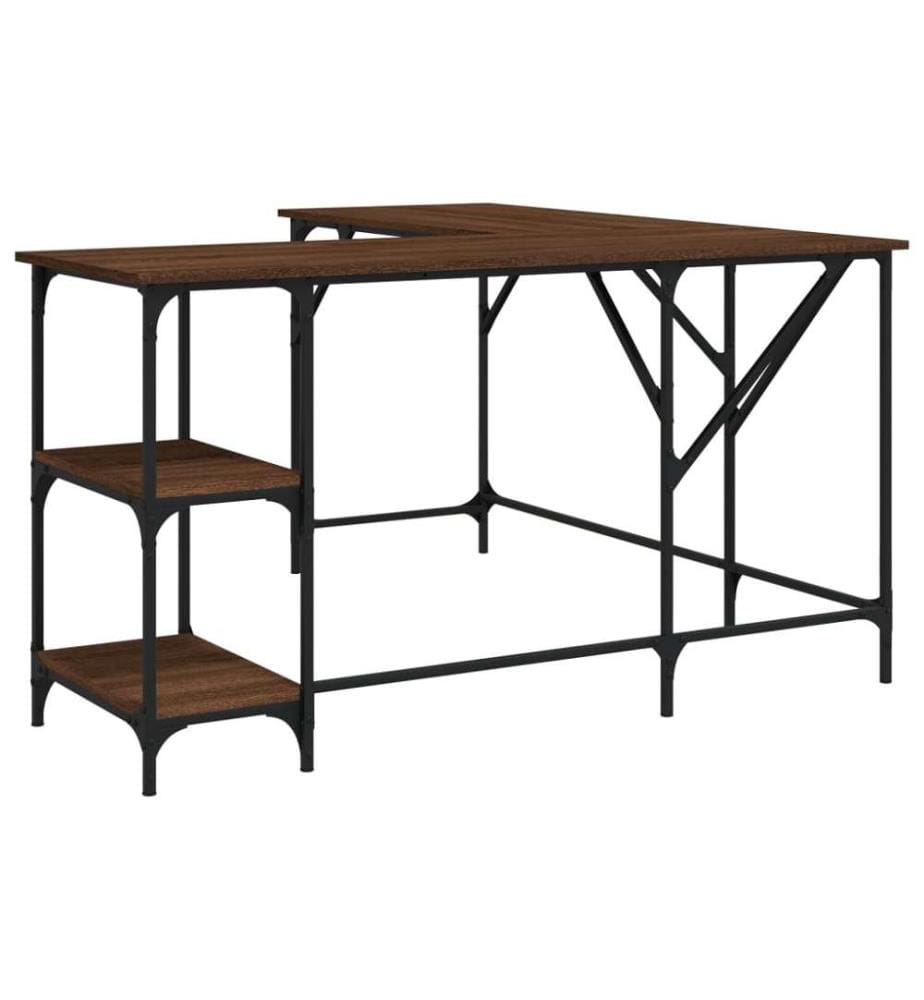 Schreibtisch Braun Eichen-Optik 139x139x75 cm Holzwerkstoff