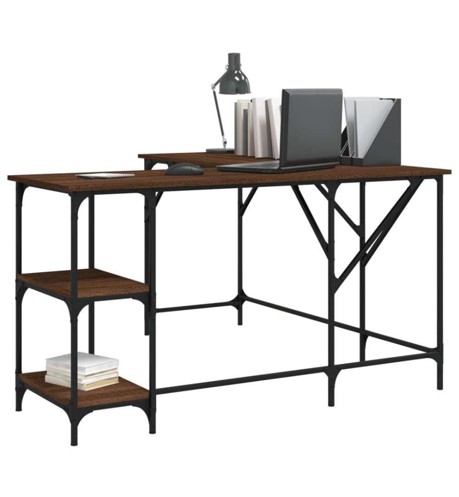 Schreibtisch Braun Eichen-Optik 139x139x75 cm Holzwerkstoff