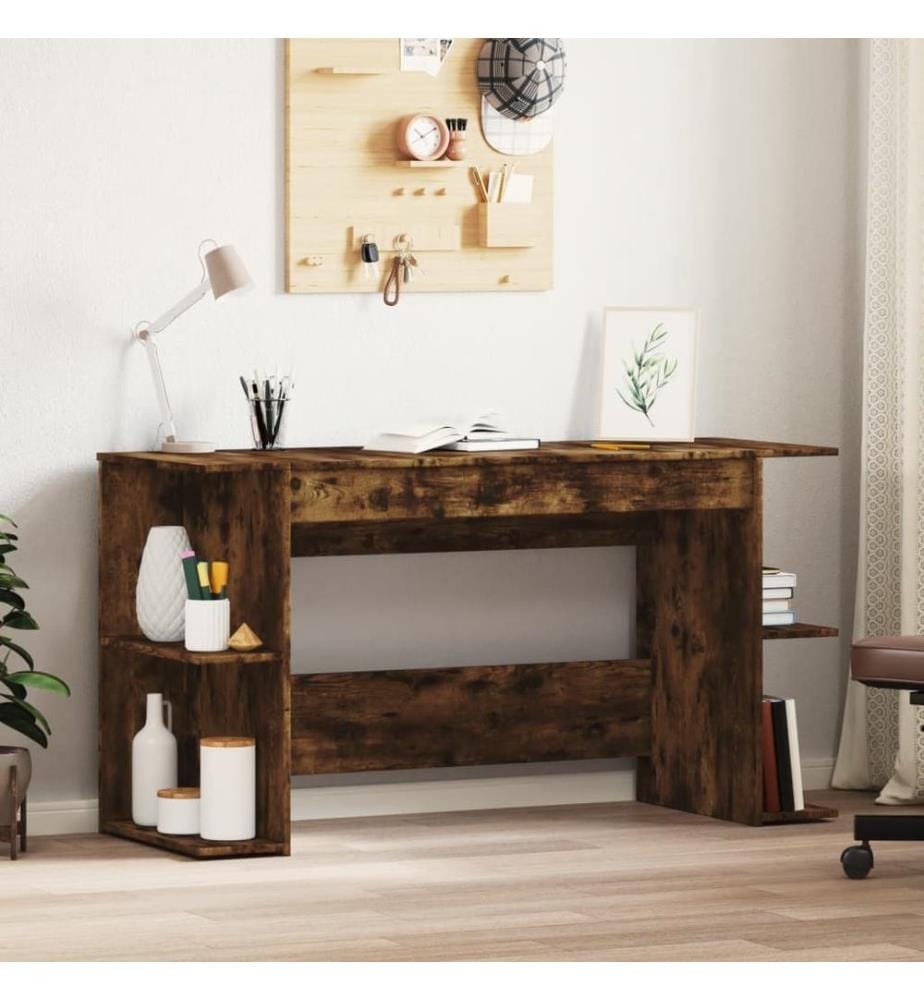 Schreibtisch Räuchereiche 140x50x75 cm Holzwerkstoff