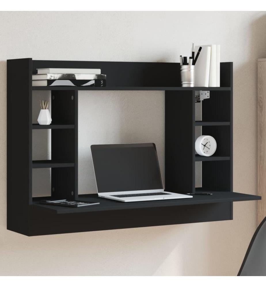 Wand-Schreibtisch Schwarz 105x48x75 cm Holzwerkstoff