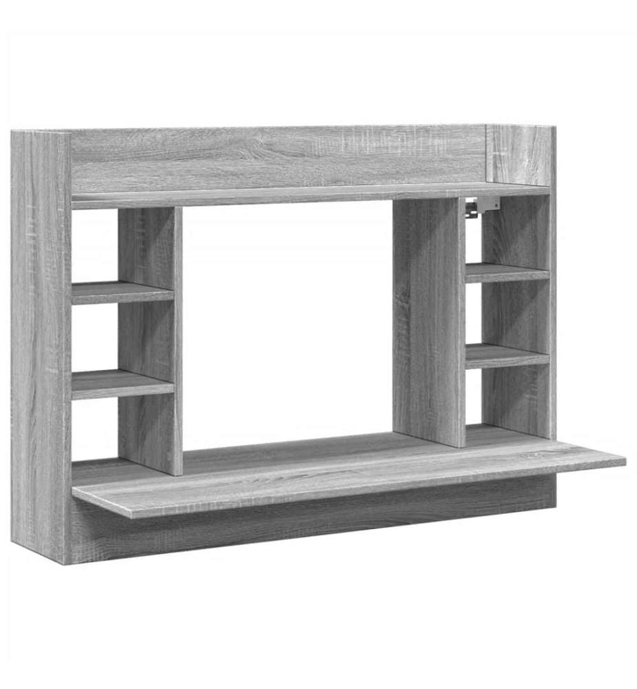 Wand-Schreibtisch Grau Sonoma 105x48x75 cm Holzwerkstoff