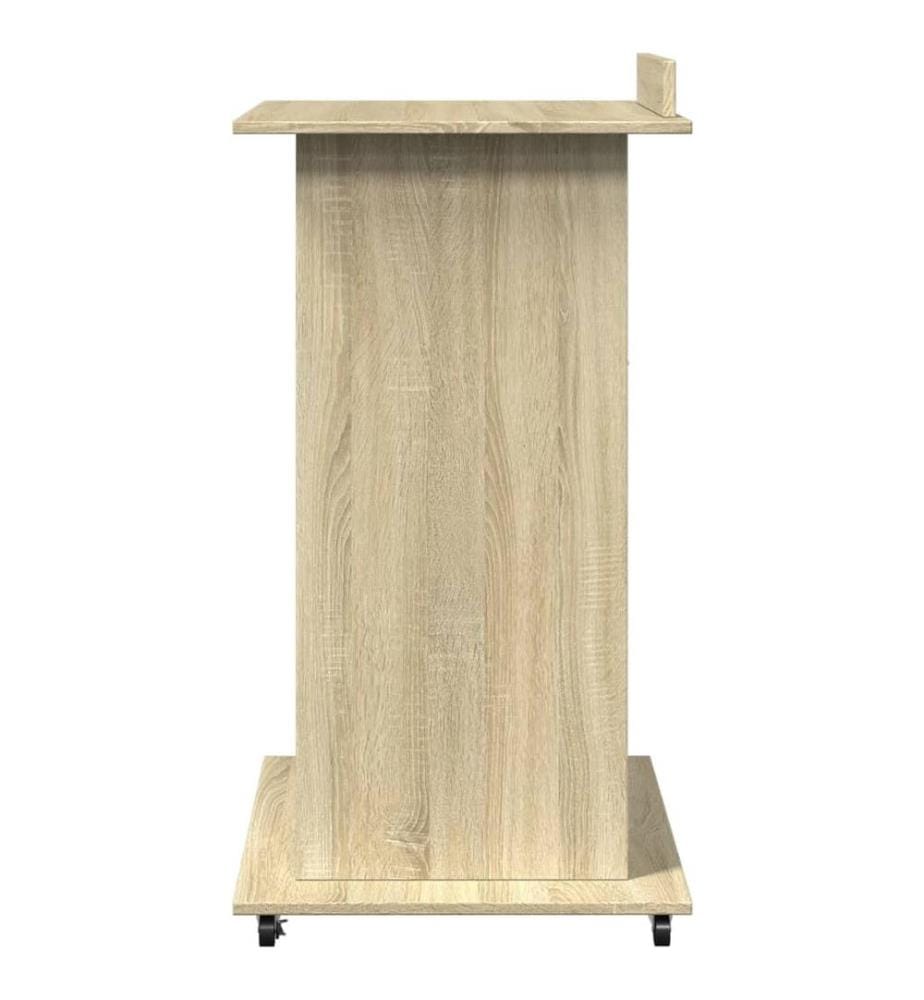 Rednerpult mit Rollen & Schublade Sonoma-Eiche 55x55x107 cm
