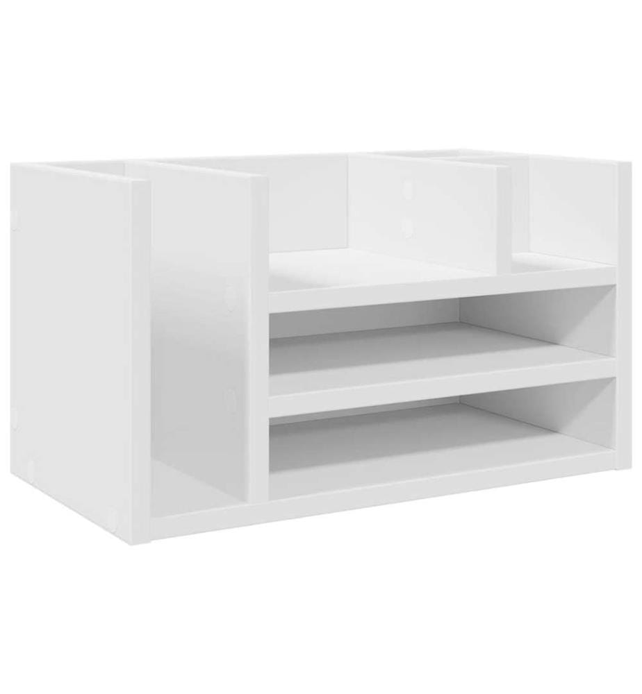 Organisateur de bureau blanc 44,5x24x25 cm bois d'ingénierie