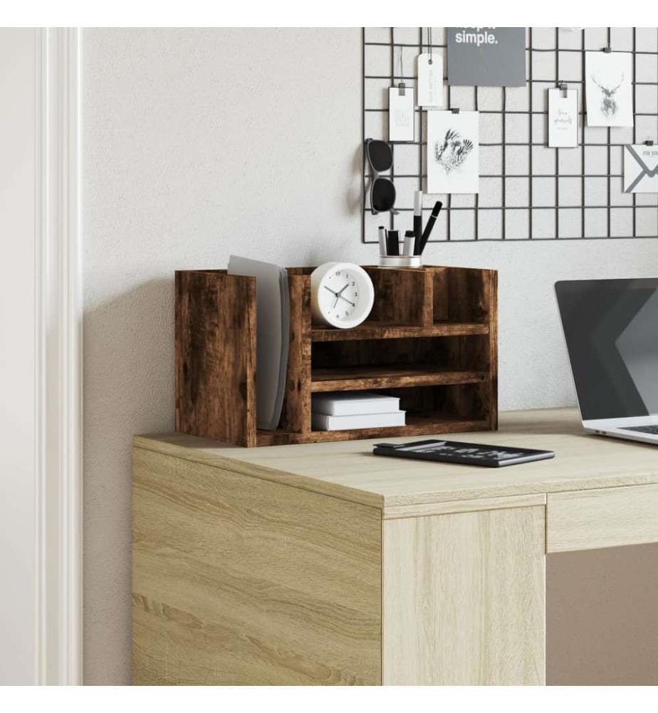 Schreibtisch-Organizer Räuchereiche 44,5x24x25 cm Holzwerkstoff