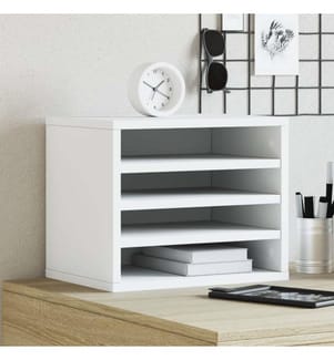 Schreibtisch-Organizer Weiss 36x26x29,5 cm Holzwerkstoff