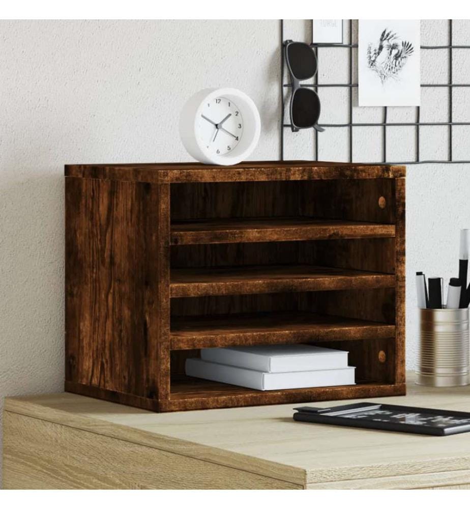 Schreibtisch-Organizer Räuchereiche 36x26x29,5 cm Holzwerkstoff