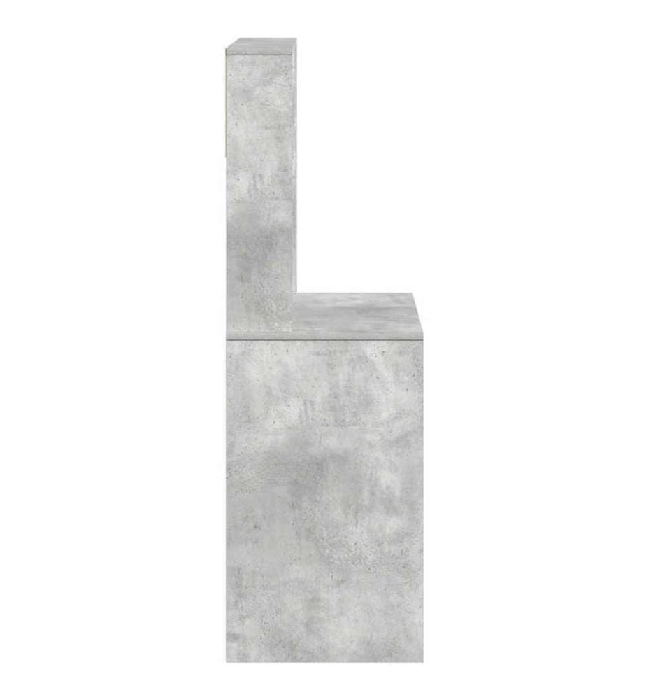 Schreibtisch mit Regal Betongrau 100x45x140 cm Holzwerkstoff