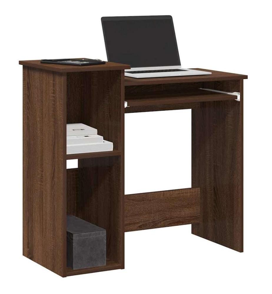 Schreibtisch mit Regal Braun Eichen-Optik 84x40x78 cm