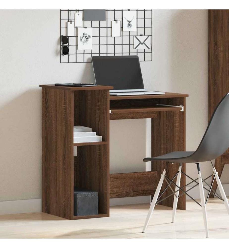 Schreibtisch mit Regal Braun Eichen-Optik 84x40x78 cm