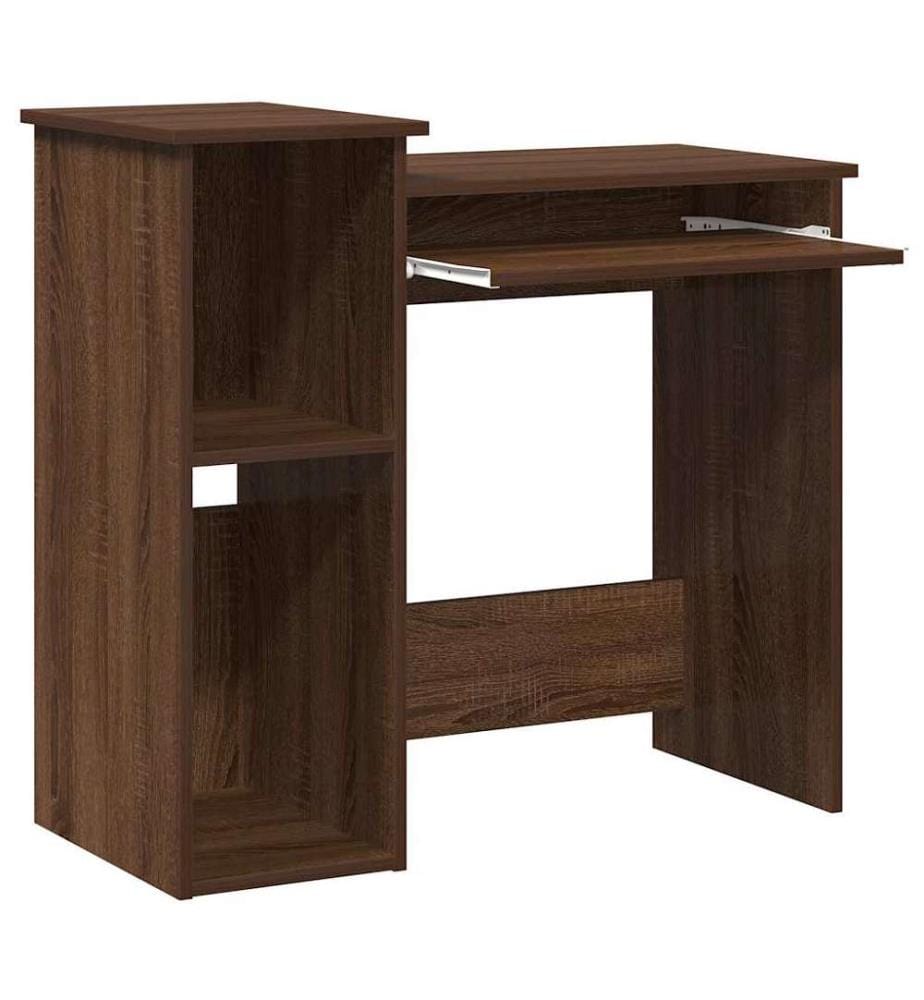 Schreibtisch mit Regal Braun Eichen-Optik 84x40x78 cm