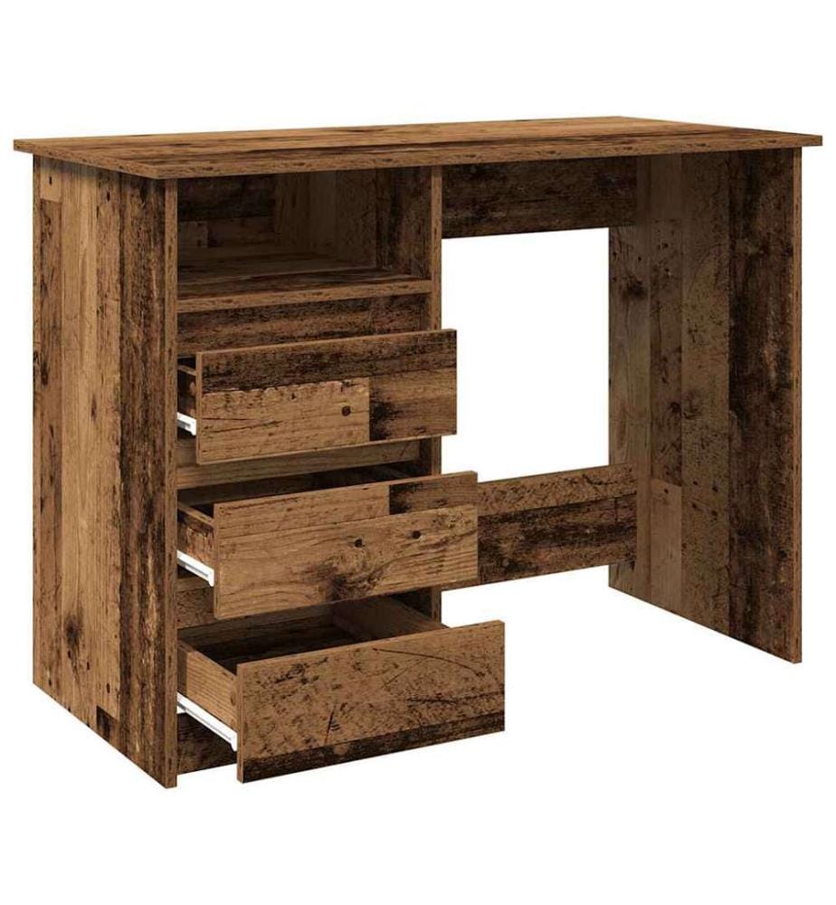 Bureau vieux bois 102x50x75 cm bois d'ingénierie