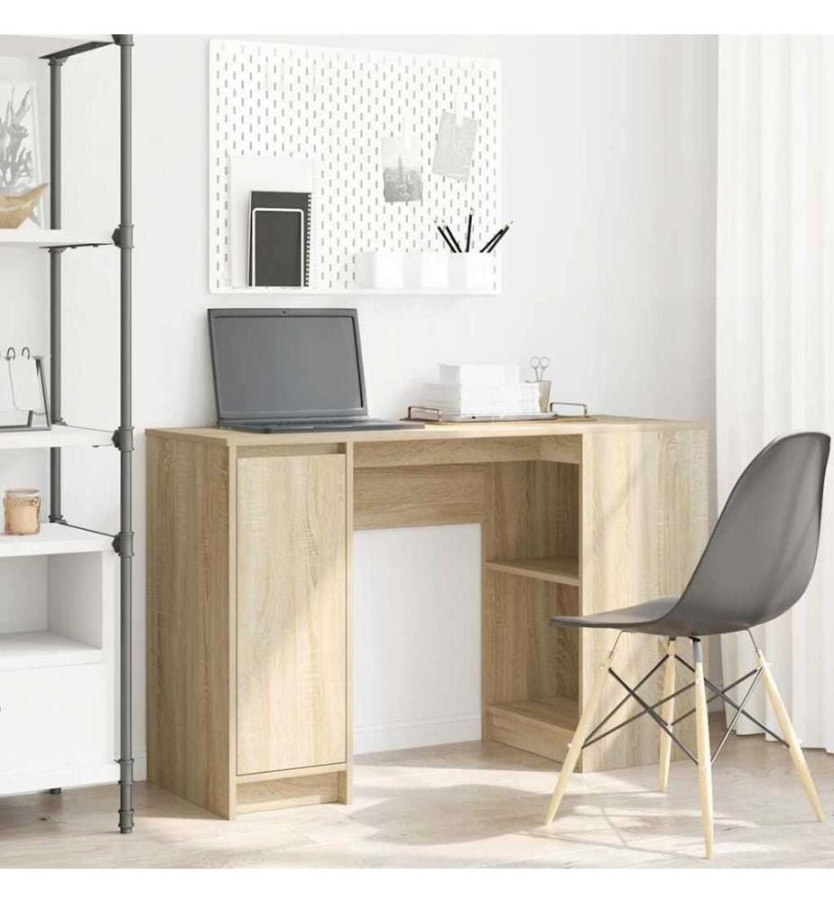 Bureau chêne sonoma 120x42x76 cm bois d'ingénierie