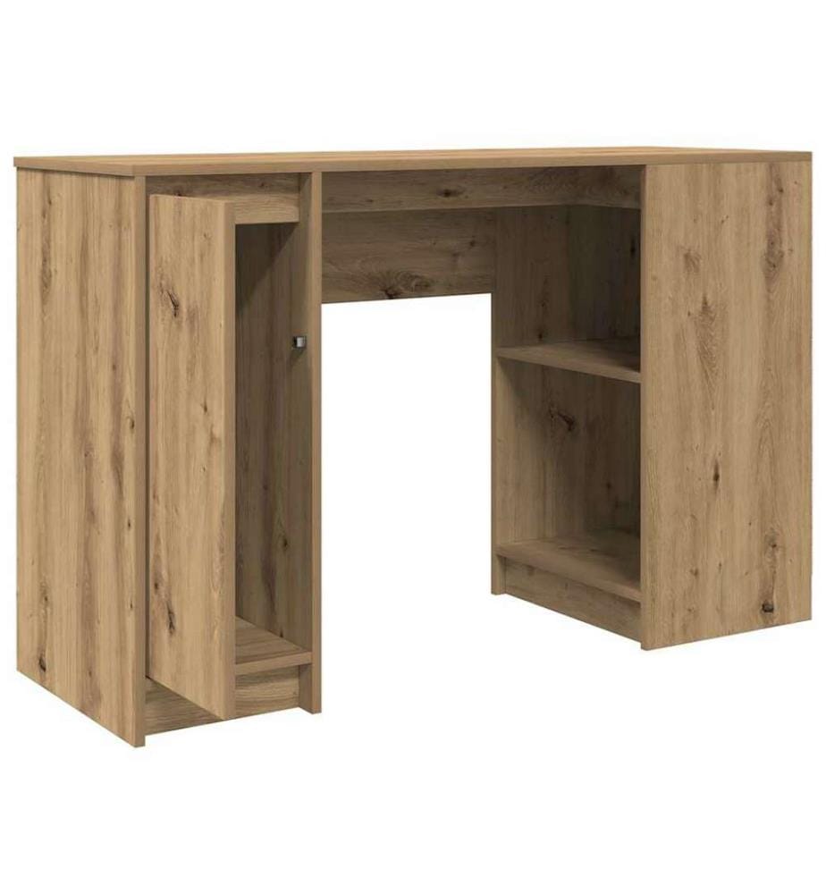 Bureau chêne artisanal 120x42x76 cm bois d'ingénierie