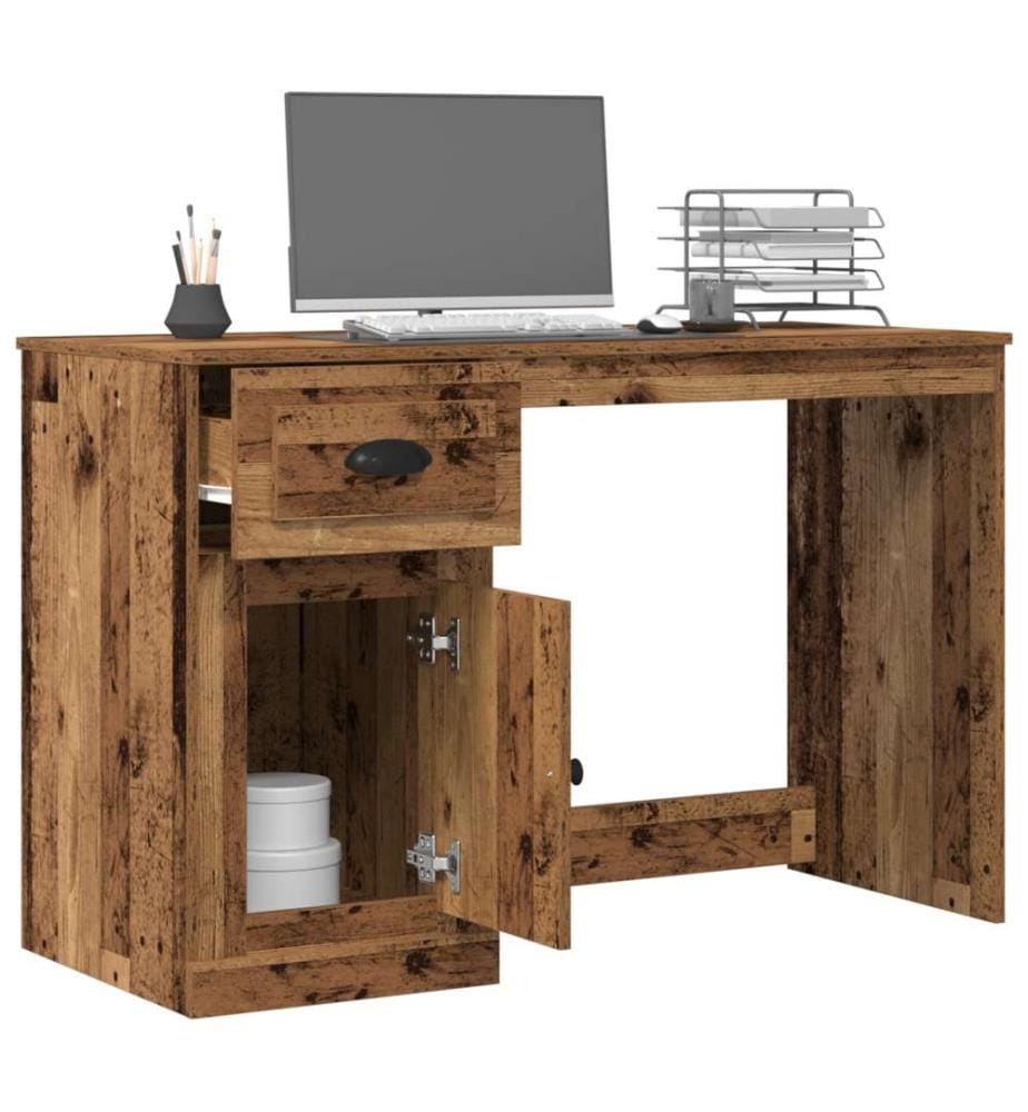 Schreibtisch mit Stauraum Altholz 50x115x75 cm Ingenieurbau