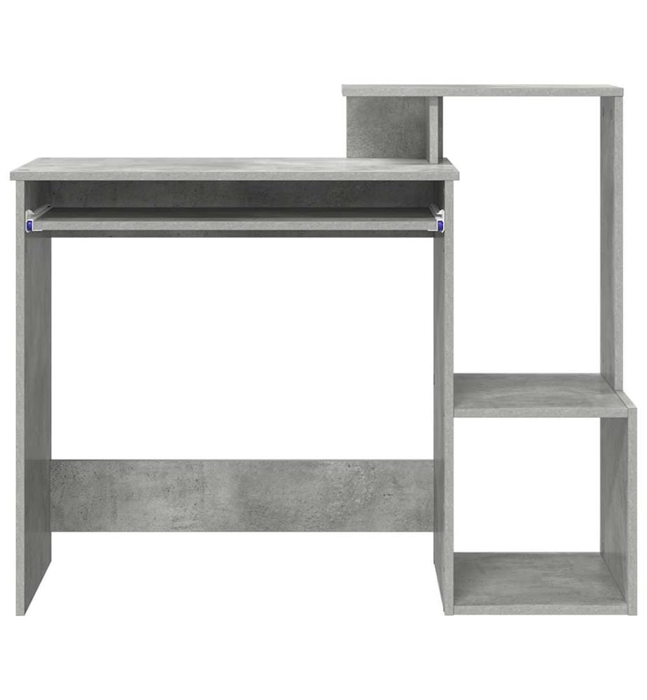 Bureau gris Effet béton Panneau de particules Moyen Rangement