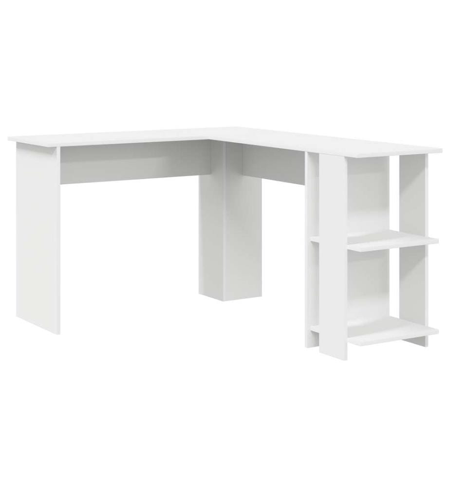 Bureau d'angle blanc Bois d'ingénierie Grand Rangement