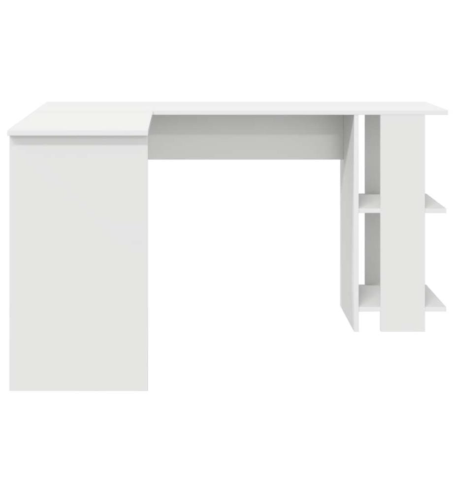 Bureau d'angle blanc Bois d'ingénierie Grand Rangement