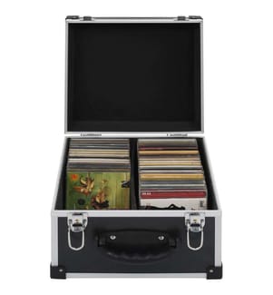 CD-Koffer für 40 CDs Aluminium ABS Schwarz