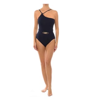 Asymmetrischer einteiliger Badeanzug - Marineblau
