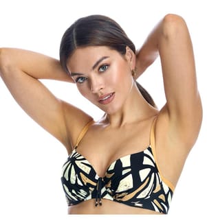 Bikini-Oberteil - Black-ocher
