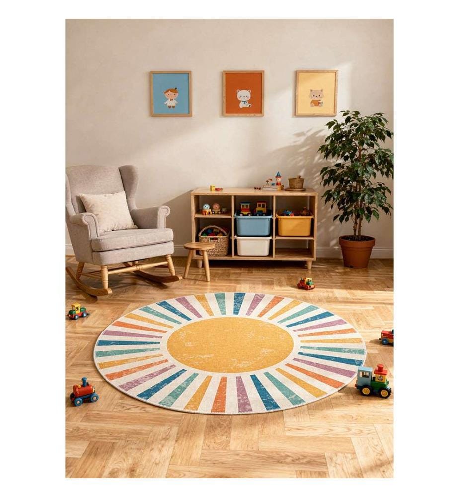Tapis Rond Melissa 80 x 80 cm - Orange