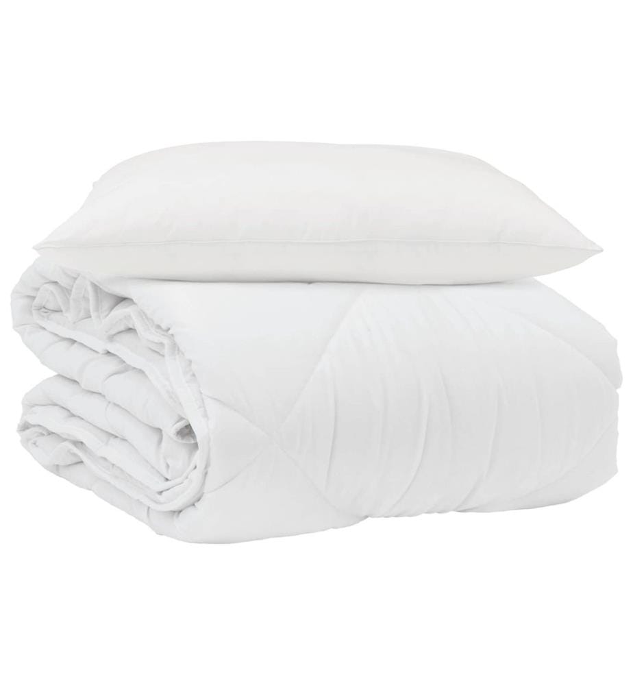 Sommerdecke mit Kissen 2 pcs Weiss Mikrofaser