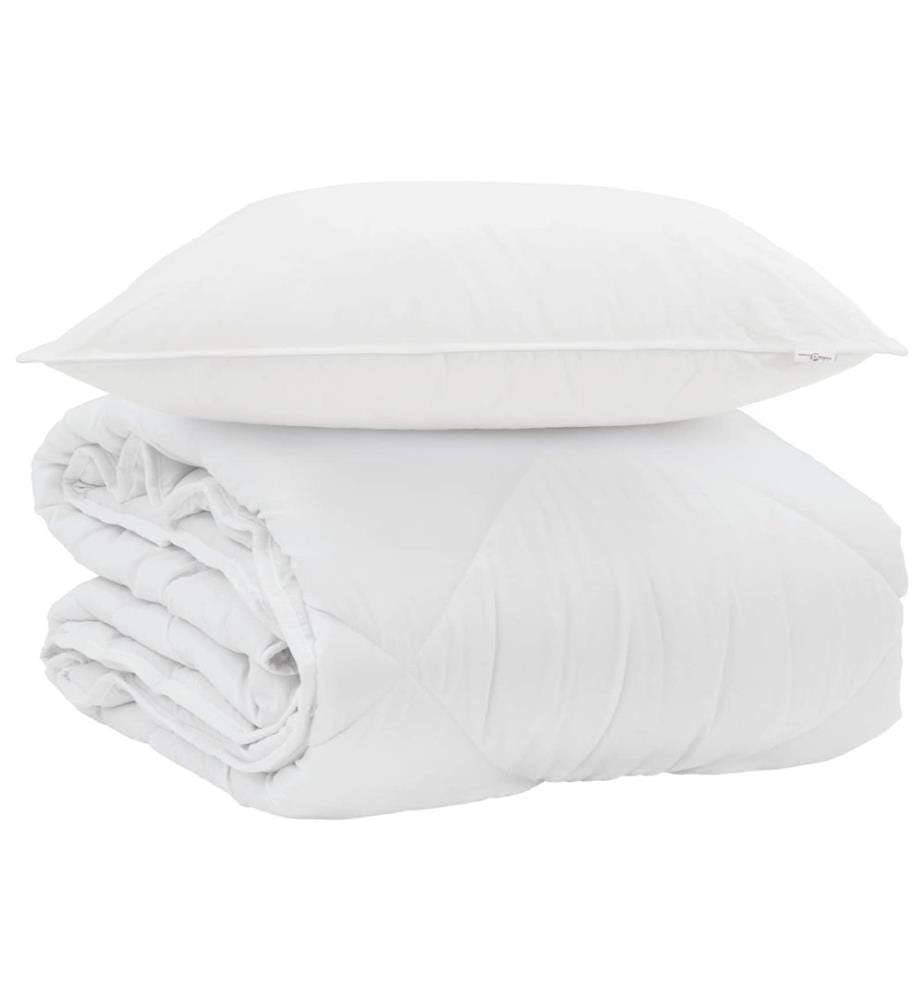 Sommerdecke mit Kissen 2 pcs Weiss Mikrofaser