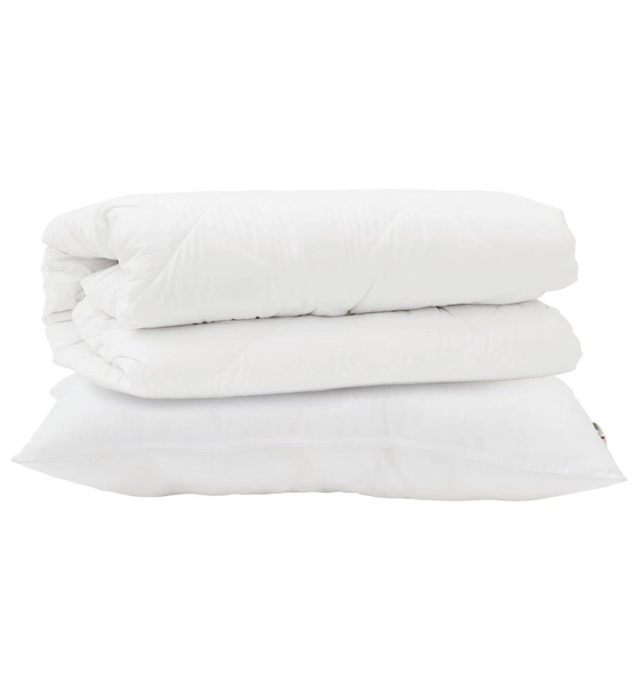 Bettdecken Set mit Kissen 2 pcs Weiss Mikrofaser