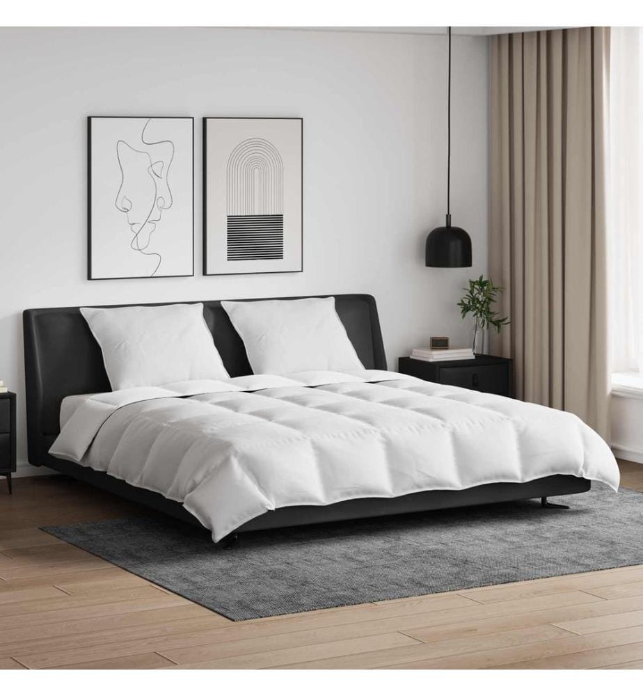 Bettdecken Set mit Kissen 3 pcs Weiss Daunenfeder