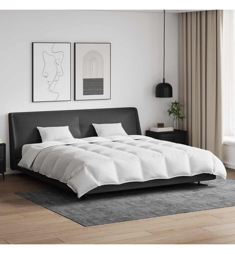 Bettdecken Set mit Kissen 3 pcs Weiss Daunenfeder