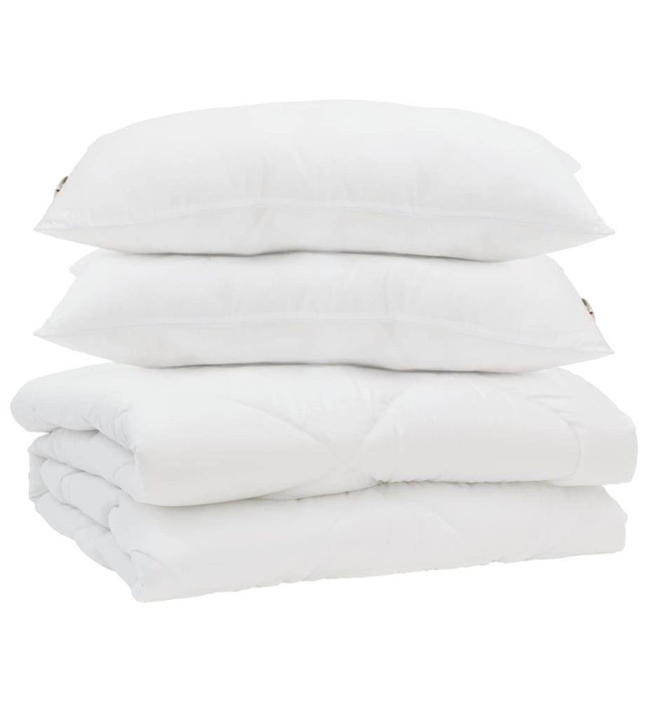 Sommerdecke mit Kissen 3 pcs Weiss Mikrofaser