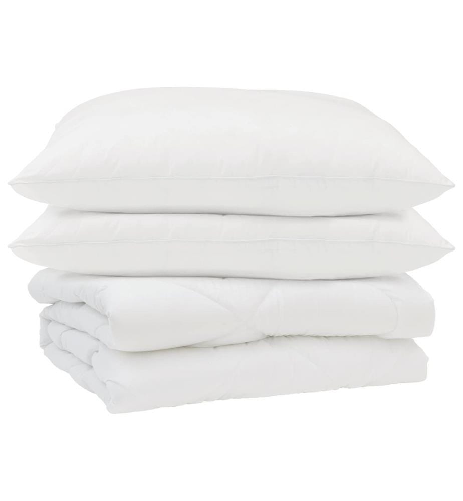 Sommerdecke mit Kissen 3 pcs Weiss Mikrofaser