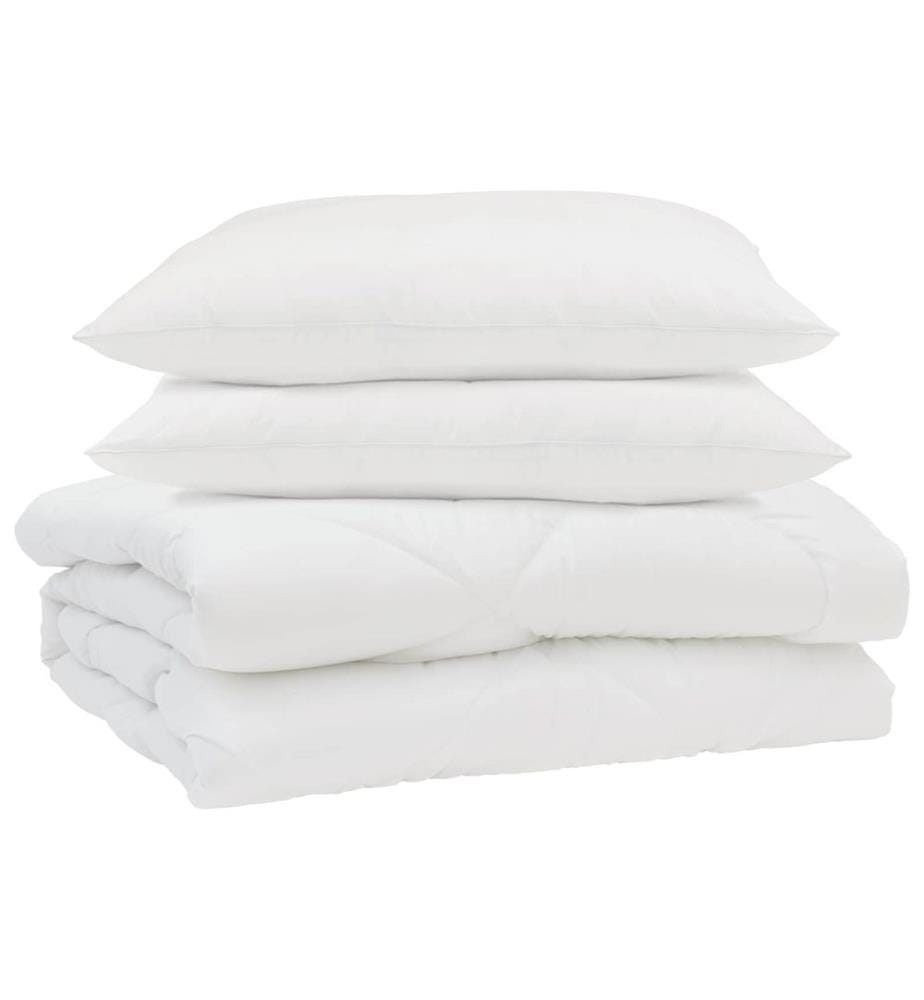 Sommerdecke mit Kissen 3 pcs Weiss Mikrofaser