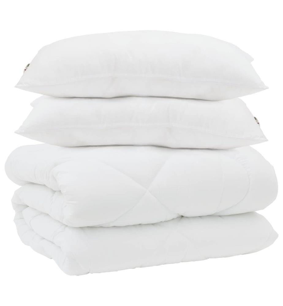 Duvet d'hiver avec oreiller 3 pcs Blanc Microfibre