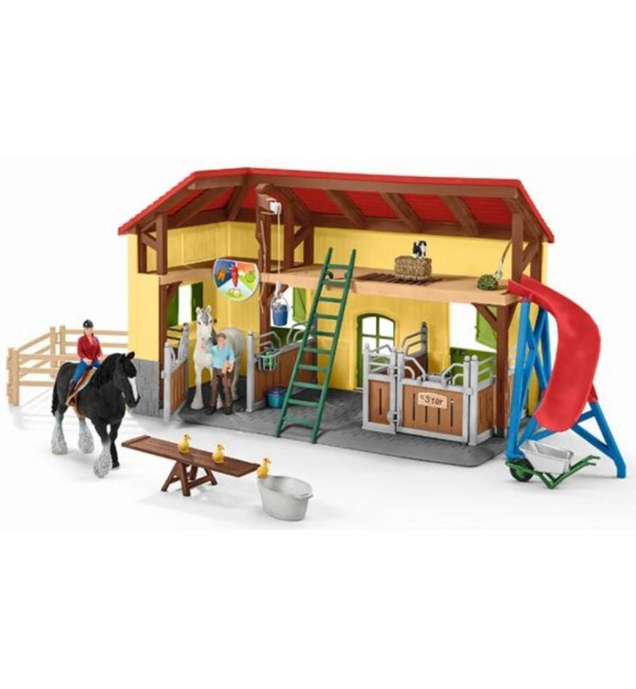 42485 - Pferdestall, Komplettes Spielset mit, Figuren&Zubehör, 49x10.5x34.5;