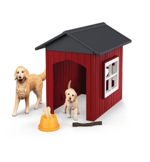 42722 - Sammelfigur Hundehütte mit Goldenretrievern