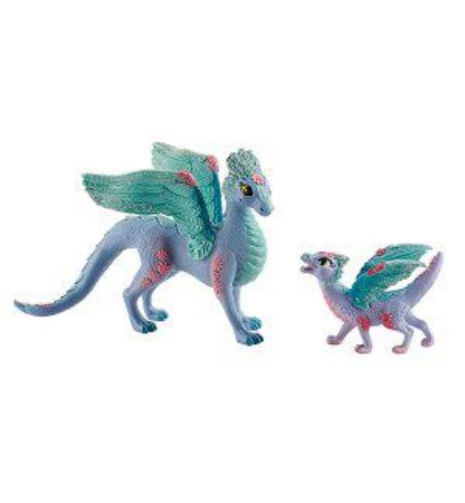 70592 - Blume Drache und Kind, mit viel Glitzer