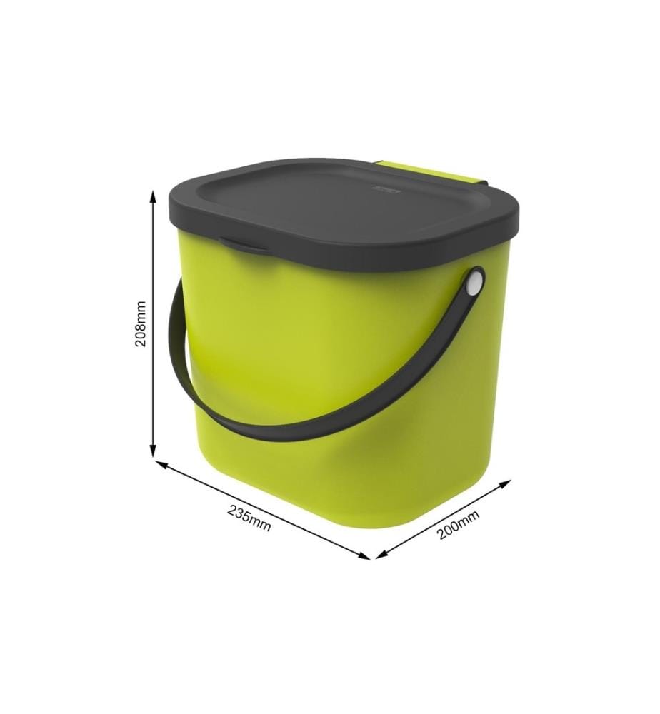 ROTHO - Recyclingbehälter Albula 6 l, Lime Grün