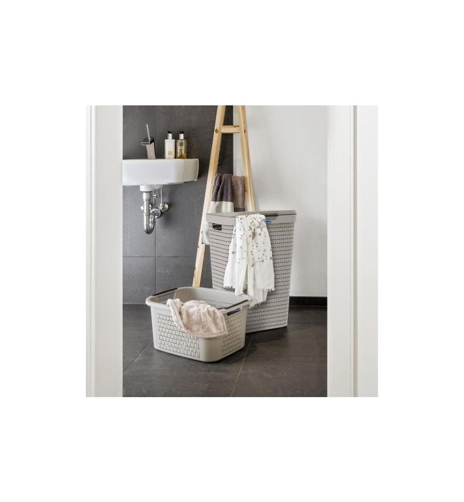 ROTHO - Corbeille à lessive Country 55 l, Blanc