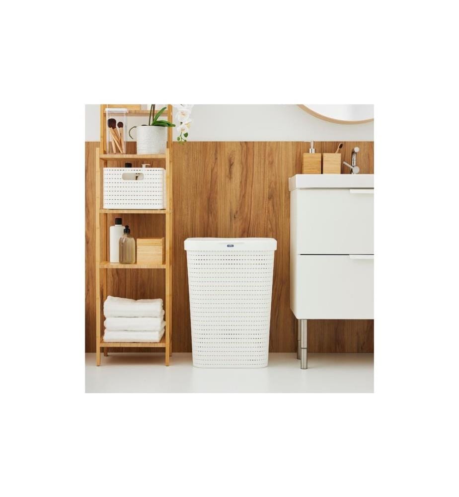 ROTHO - Corbeille à lessive Country 55 l, Blanc