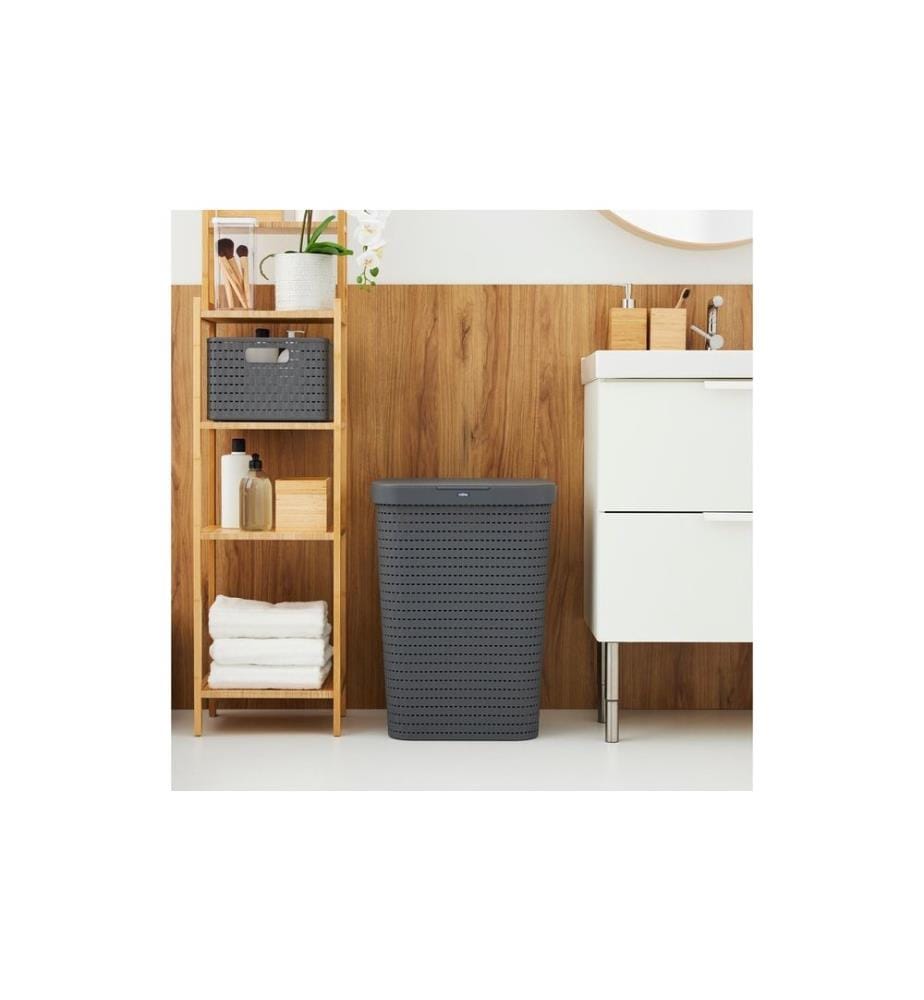 ROTHO - Wäschesammler Country 55 l, Anthrazit
