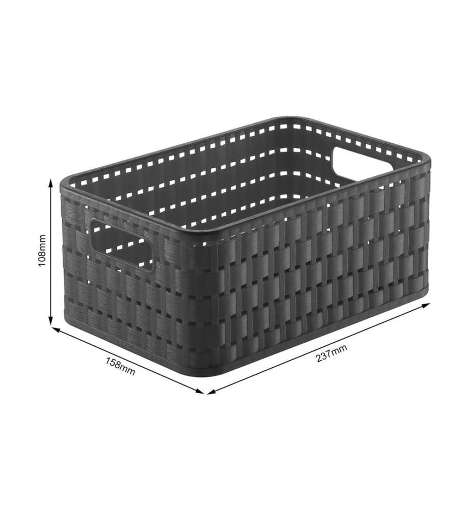 ROTHO - Aufbewahrungskorb Country 23.7 x 15.8 x 10.8 cm, Anthrazit